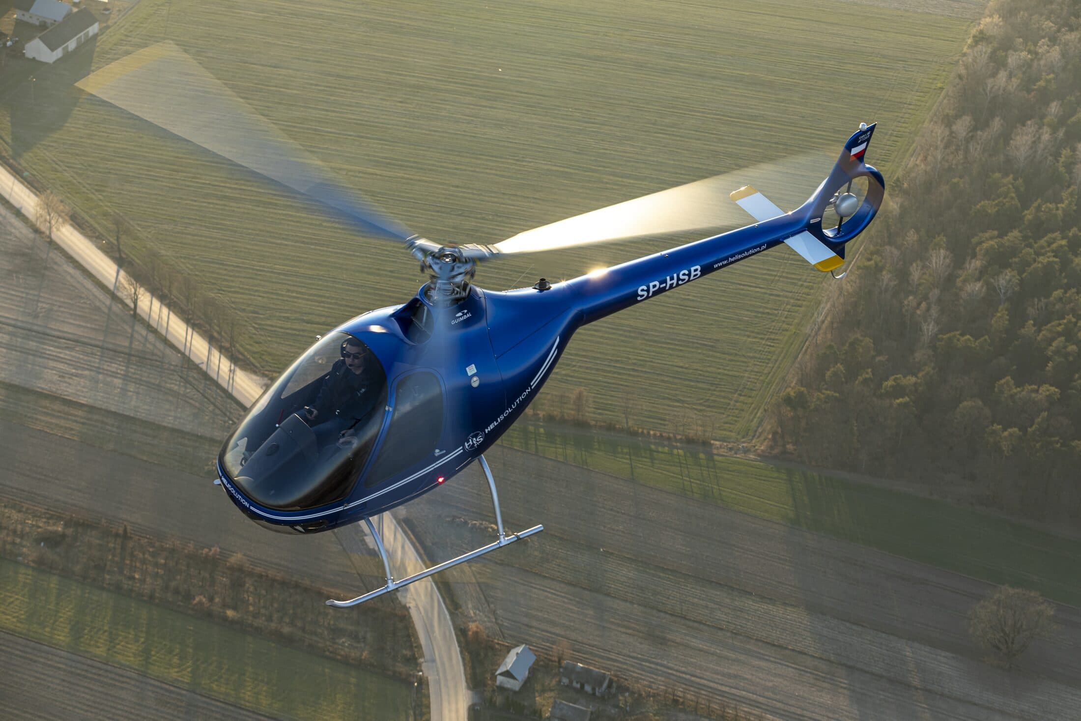 Guimbal Cabri G2 in Heli Solution livery during training